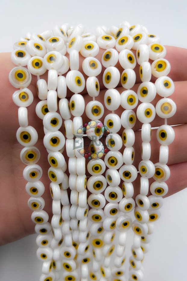 8 Mm Glass Evil Eye Bead Jewelry Making Accessory Bead Bead (1 SERIES-38 PIECES)