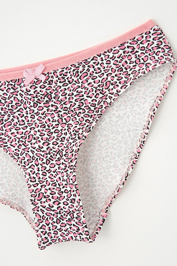 سراويل داخلية منقوشة باللون الوردي مكونة من قطعتين - 3