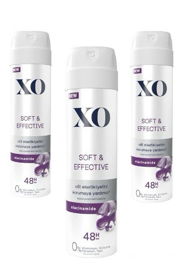 3 Adet  Xo Soft & Effective Kadın Deodorant Sprey 150 ml - 1