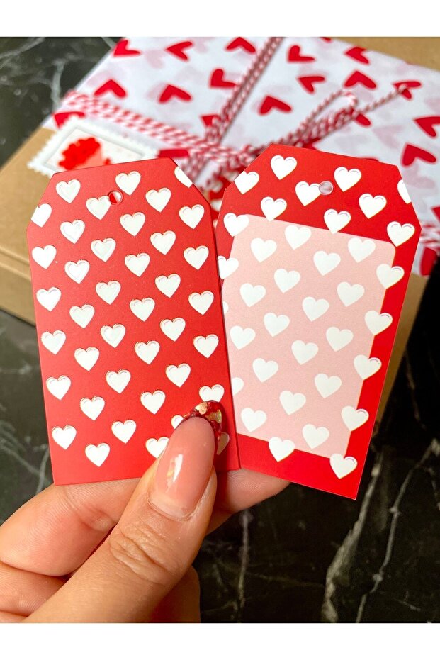 Valentine's Day Series 4.5x7.5cm 25 Pieces Reversible Perforated Labels, Product Labels