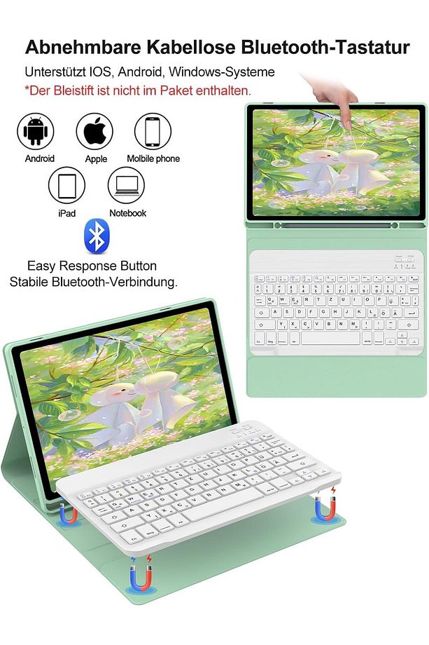 Samsung Galaxy Tab A8 10.5" 2022 SM-X200 için Çıkarılabilir Bluetooth Klavyeli Klavye Kılıfı - 3