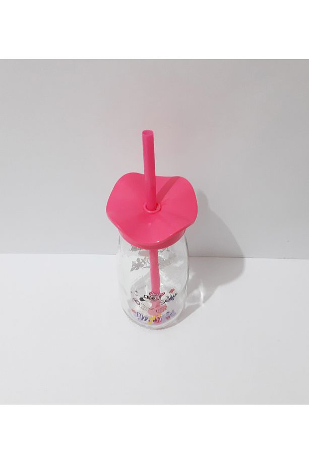 Pipetli Süt Şişesi Çocuklar İçin Süt Meye Suyu Şişesi 250ml Karikatür Desenli Şişe - 5