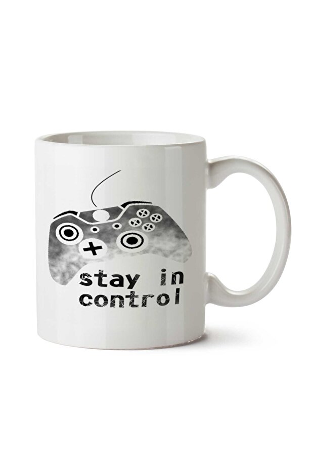كوب مطبوع على الجانبين من Stay in Control