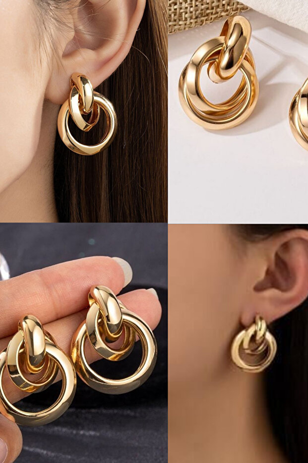 Trend Women's Luxury Silver Color Intertwined Circle