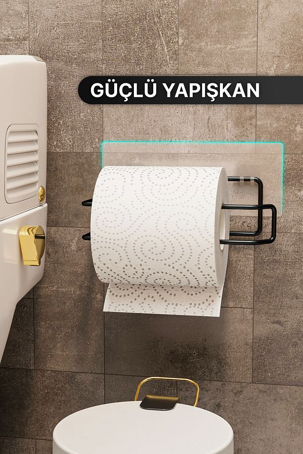 Tuvalet Kağıtlığı Yapışkanlı Wc Kağıdı Peçetelik Tuvalet Kağıdı Organizeri Banyo Düzenleyici Lüks - 5