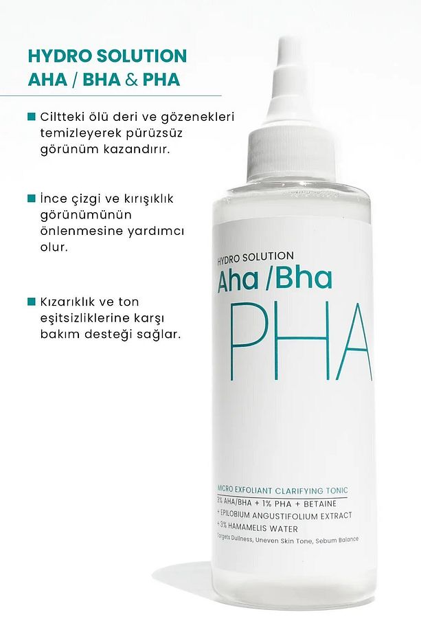 Hydro Solution Aha/bha Ve Pha Mikro Peeling Temizleyici Cilt Tonu Eşitleyici Tonik 200 ml - 2