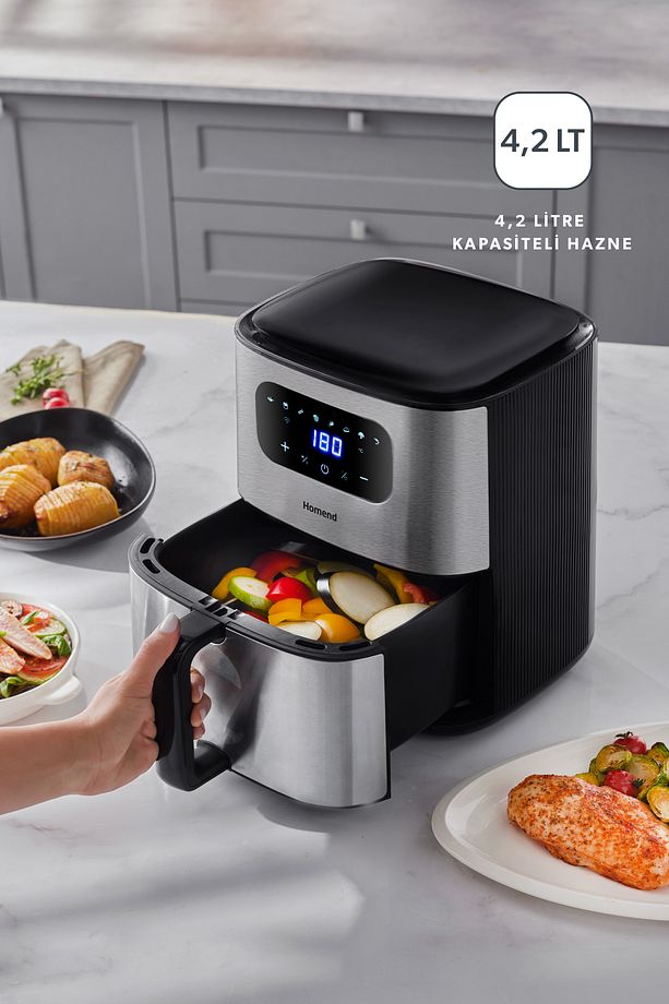 Airfrday 2503h 8 Farklı Program Dokunmatik Ekran 4,2 Litre Smart Airfryer (Wİ-Fİ İLE KONTROL) - 2