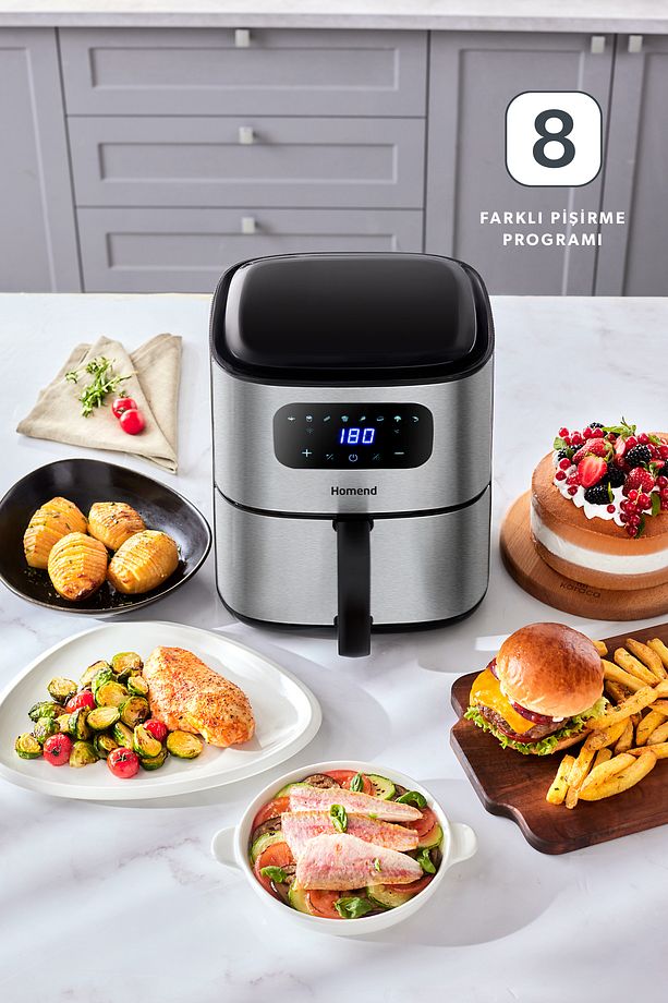 Airfrday 2503h 8 Farklı Program Dokunmatik Ekran 4,2 Litre Smart Airfryer (Wİ-Fİ İLE KONTROL) - 3