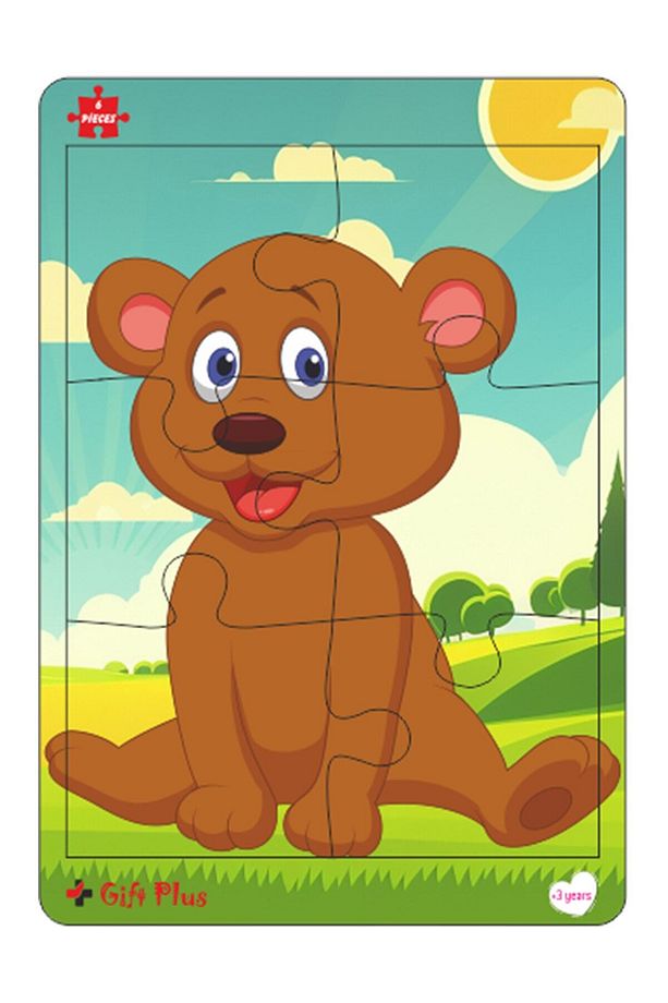 Ahşap Puzzle 6'lı Set Hayvalar Eğitici Yapboz Puzzle Set 3 (6 parça) - 2