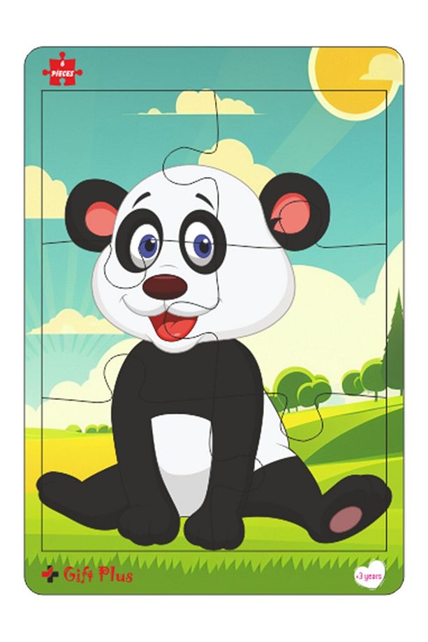 Ahşap Puzzle 6'lı Set Hayvalar Eğitici Yapboz Puzzle Set 3 (6 parça) - 7