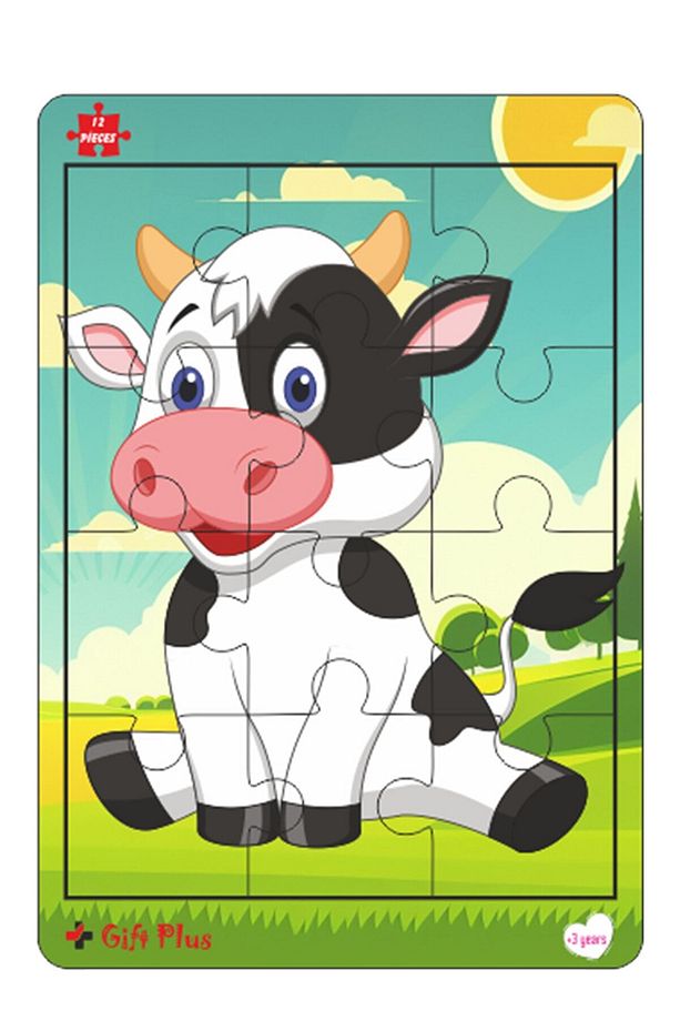 Ahşap Puzzle 6'lı Set Hayvalar Eğitici Yapboz Puzzle Set 4 (12 parça) - 3