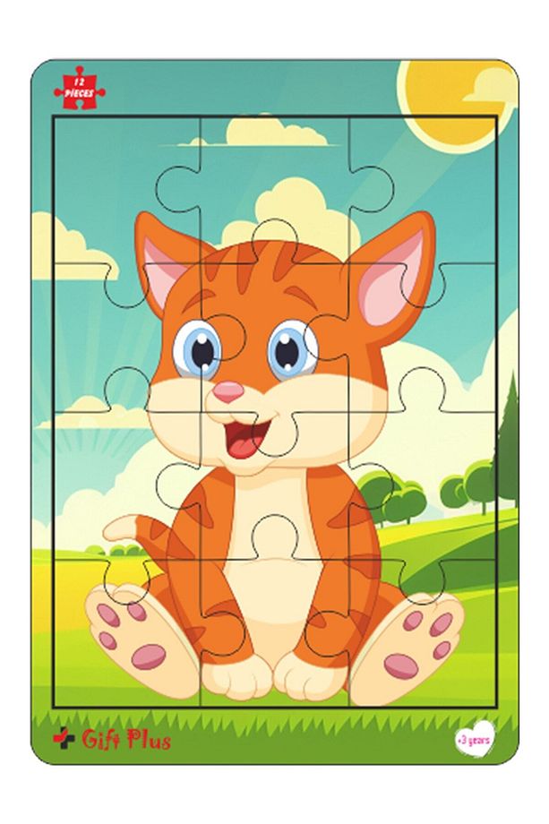 Ahşap Puzzle 6'lı Set Hayvalar Eğitici Yapboz Puzzle Set 4 (12 parça) - 5