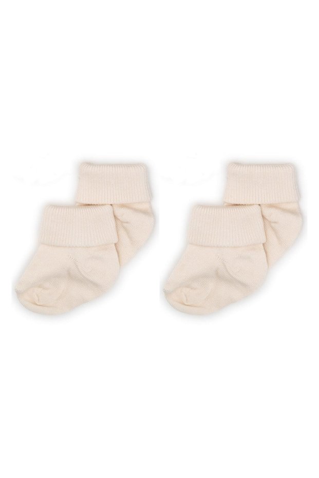 2 Pack Bamboo Baby Socks I Ecru I Ecru Newborn Baby Girl Boy Socks