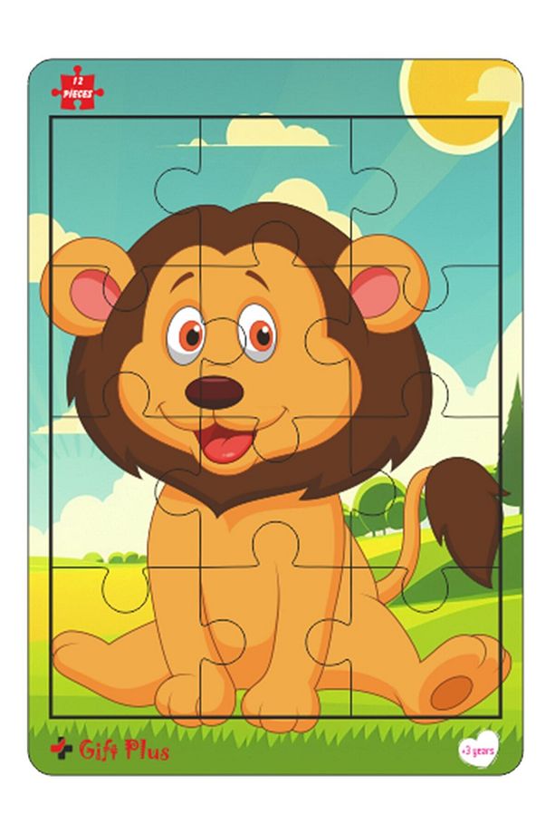 Ahşap Puzzle 6'lı Set Hayvalar Eğitici Yapboz Puzzle Set 1 (12 parça) - 3