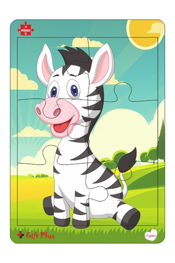 Ahşap Puzzle 6'lı Set Hayvalar Eğitici Yapboz Puzzle Set 1 (6 parça) - 6