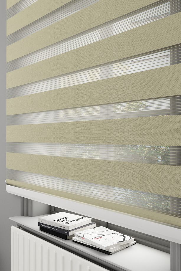 METALİK KUM BEJİ ZEBRA STOR PERDE - 2