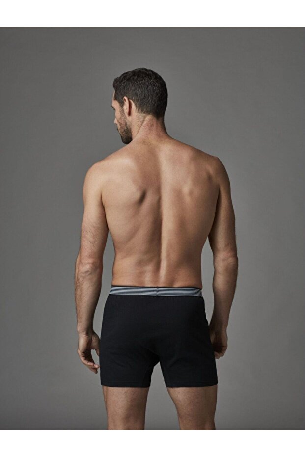 Siyah Baskılı Pamuklu Boxer - 2
