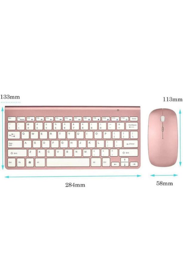 Ultra Slim Tv Pc Mobile Tablet Uyumlu Kablosuz Q Klavye Mouse Seti 2.4 Ghz Wireless Set - 4