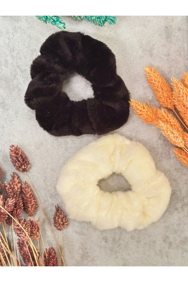 Women's 2 Pieces Xl Large Size Plush Furry Elegant Winter Elastic Bagel Buckle