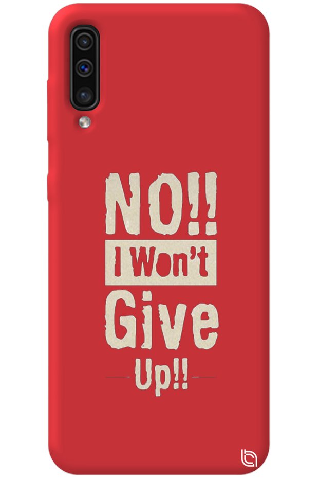 I Don'T Care Patterned Silicone Phone Case with Velvet Inside Samsung Galaxy A70 Red Premium