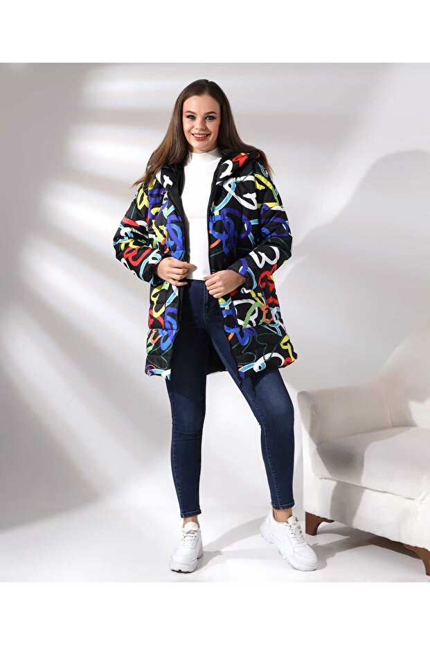 long patterned quilted coat - 2