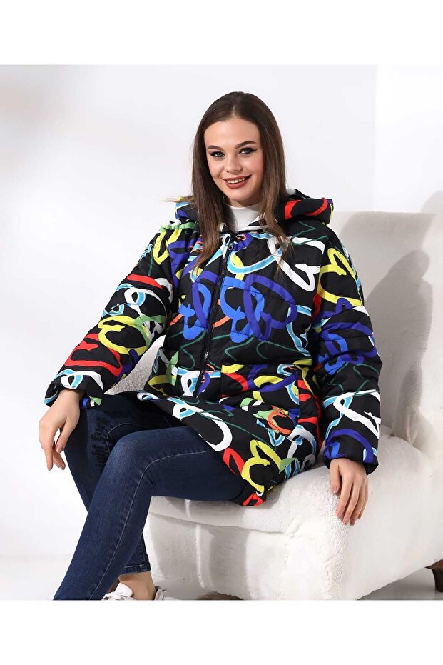 long patterned quilted coat - 3