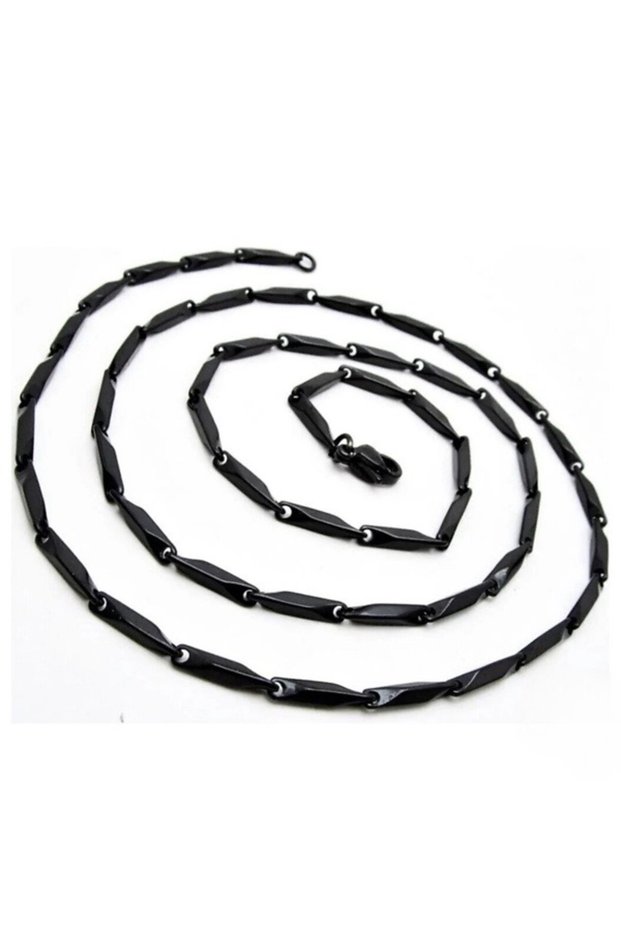 Steel Tarnish Resistant Men's Necklace Match Model 55 cm 316L Stainless Steel Black Color