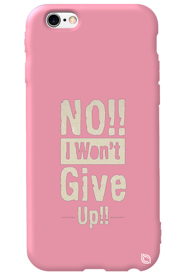 I Don'T Care Patterned Silicone Phone Case for iPhone 6 Plus Pink Premium Inside Velvet