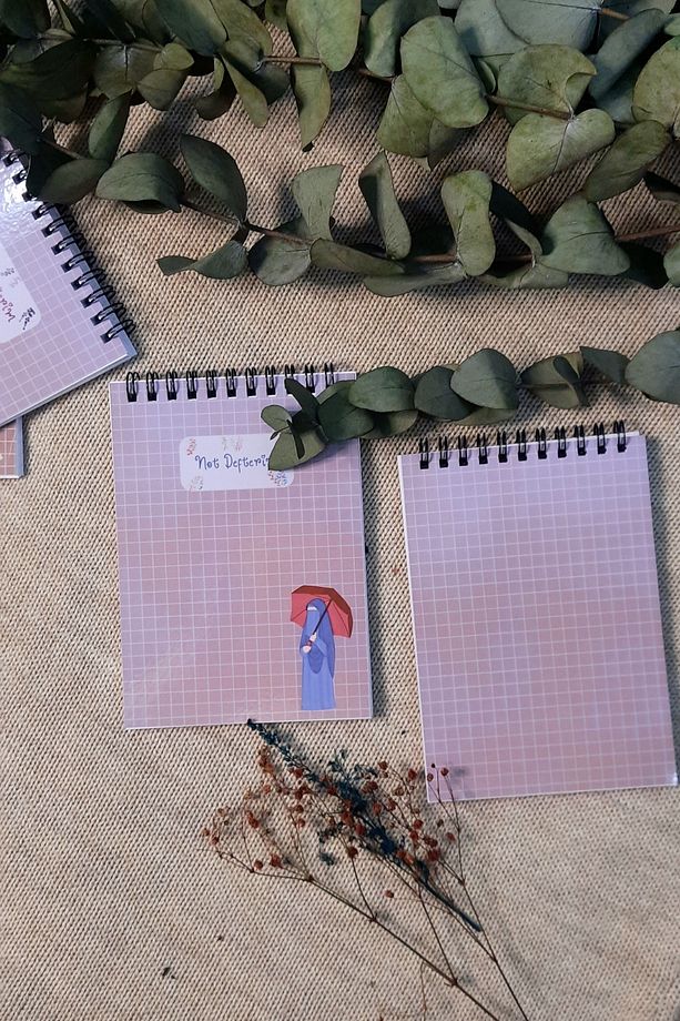 Rahmet Yağmuru Hicabi / A-6 Tel Spiralli Kareli Not Defteri Notepad . Memo Pad, Bloknot , Ramazan - 4