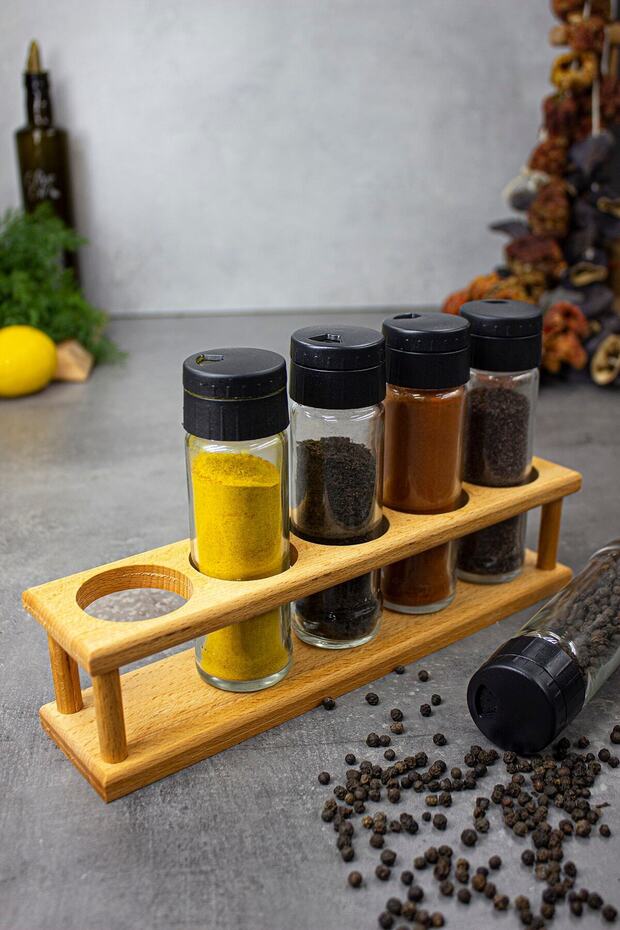 Jasmine 5-Piece Spice Set, 5-Piece Spice Set with Wooden Stand