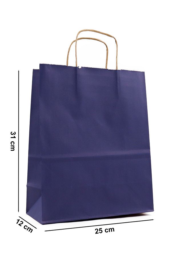 25 x 31 cm Lacivert Kağıt Çanta 2 Adet , Hediye Poşeti - 3