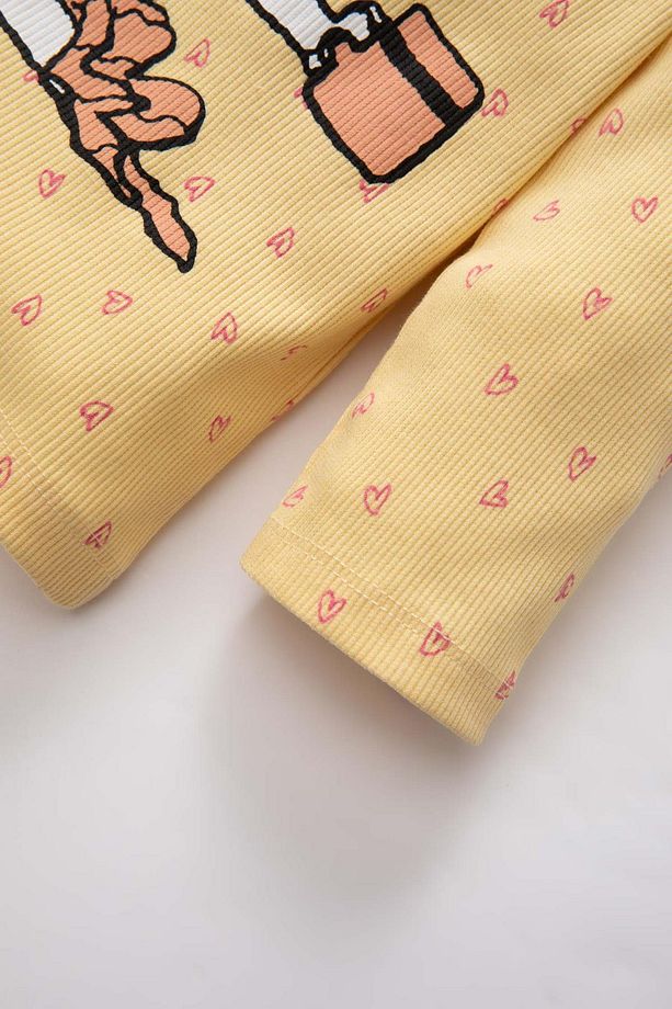 Kız Bebek Pijama Takımı Snoopy Fitilli Kaşkorse Uzun Kollu Üst Uzun Alt B9781a524sp - 4
