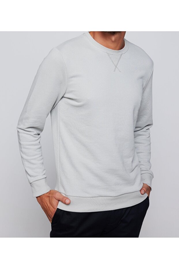 Bisiklet yaka basic sweatshirt - 1
