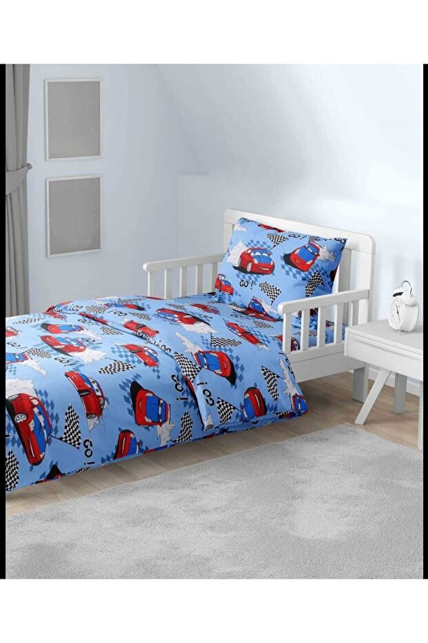 Single Trolley 120x200 Duvet Cover Set with Elastic Sheets, 155x215 Duvet Cover