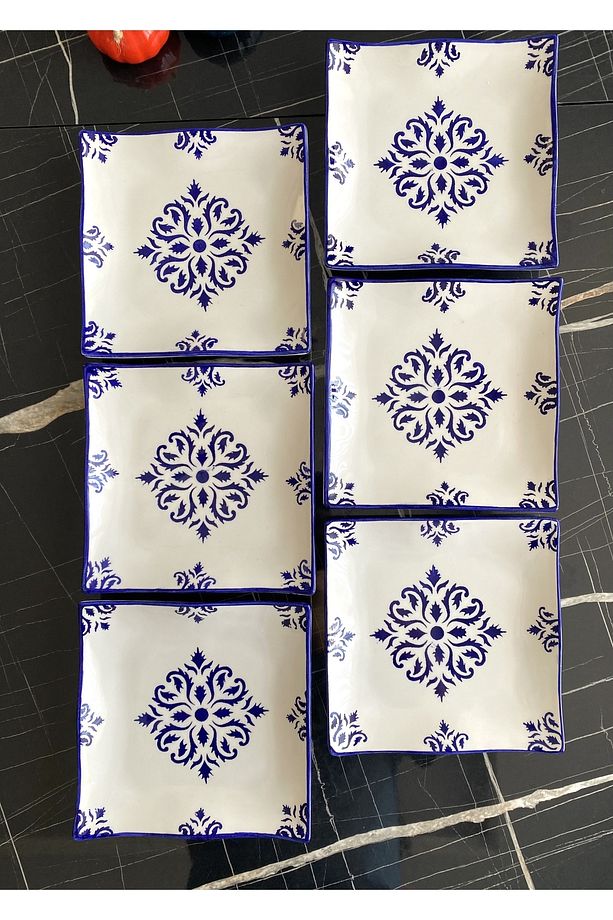 Isırgan Model 18 cm 6 Adet Pasta&Servis&Kahvaltı Tabağı - 1