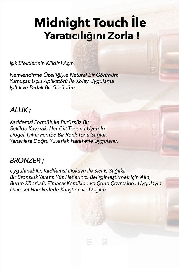 Midnight Touch Yumuşak Sünger Uçlu Set Allık Pinky Cloud & Drizzled Bronze 12ml X2 - 4