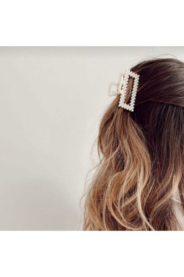 مشبك مزلاج مستطيل مع اللؤلؤ - 1