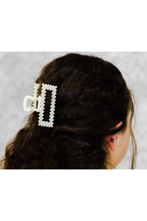 مشبك مزلاج مستطيل مع اللؤلؤ - 3