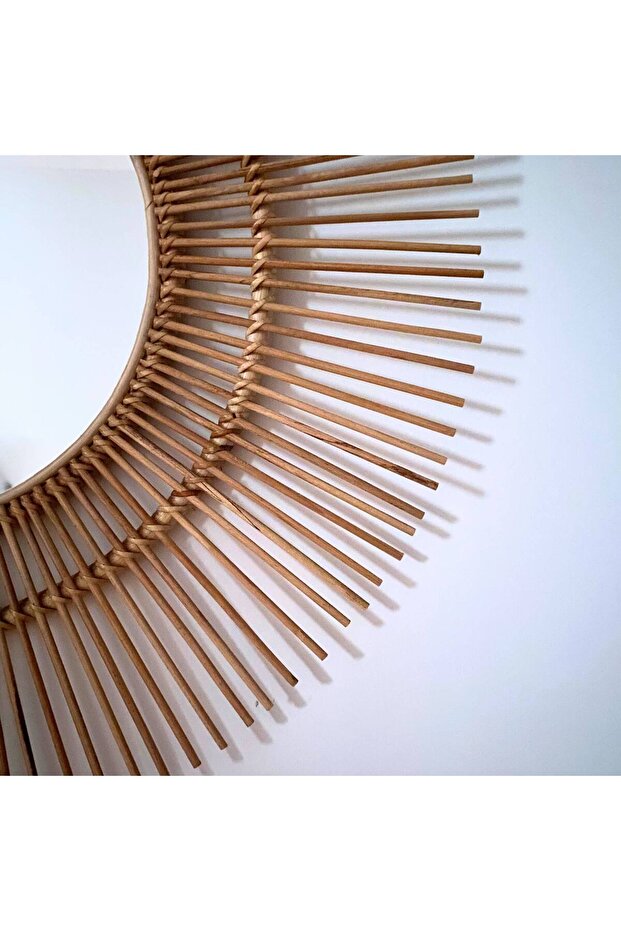El Yapımı Güneş Bambu Ayna 120 cm - 2