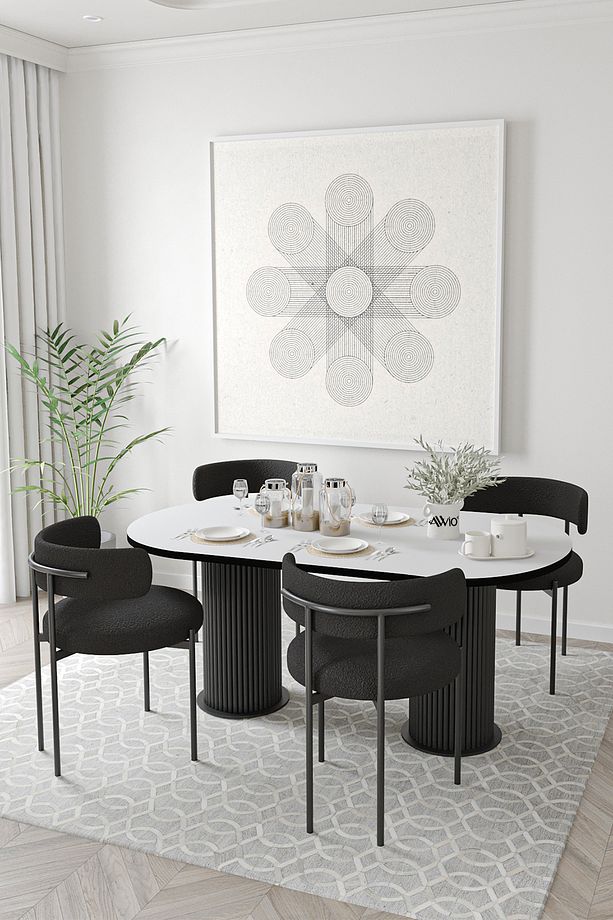 Miranda Bohem Lake Mdf Ayak 80x140 Yemek Masası Mutfak Masası Masa Sandalye Takımı - 1