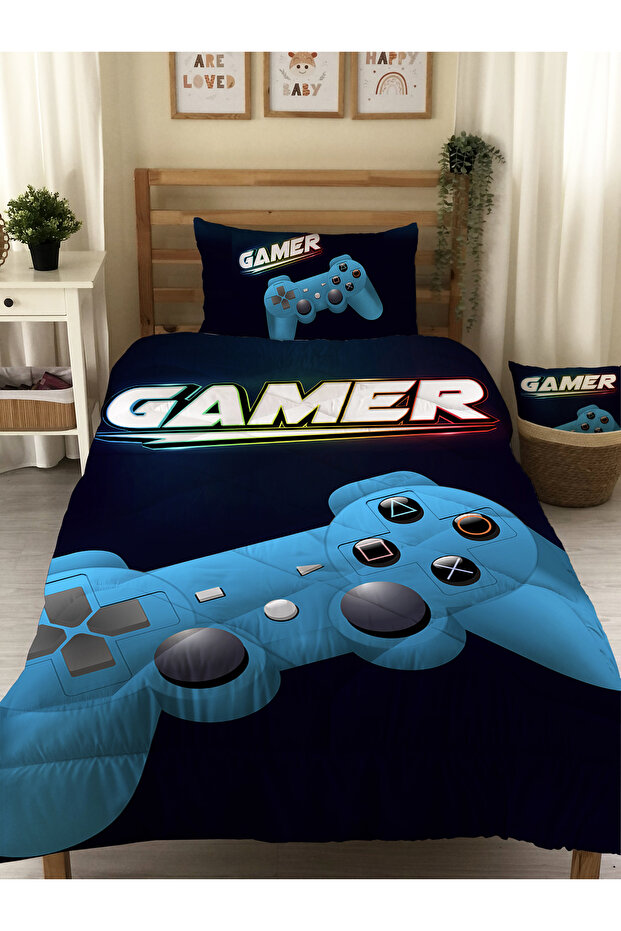 Gamepad Patterned Quilted Stitched Quilt - 1
