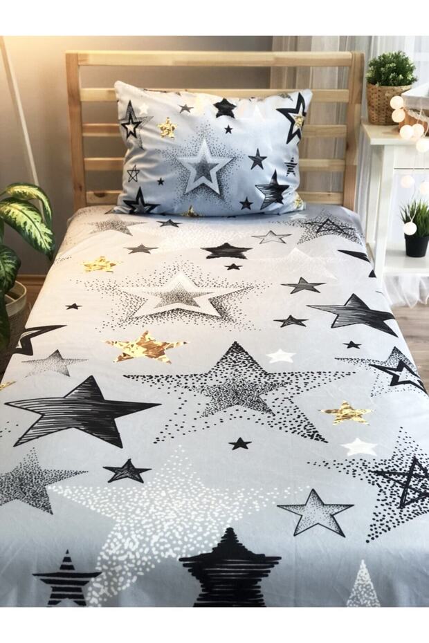 مفرش سرير مزخرف مليء بالنجوم YÖ974 - 1