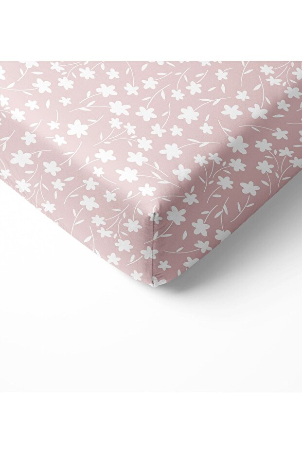 طقم ملاءات مرنة منقوشة باللون الوردي - 3