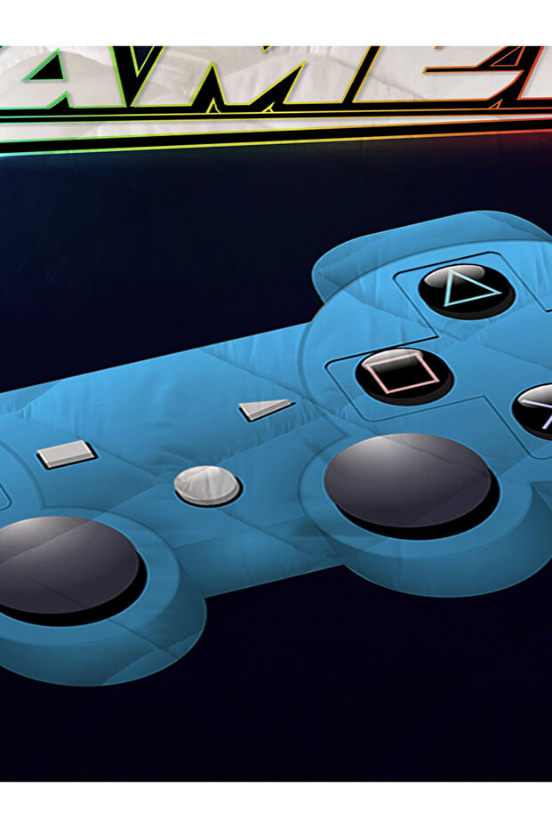 Gamepad Patterned Quilted Stitched Quilt - 2