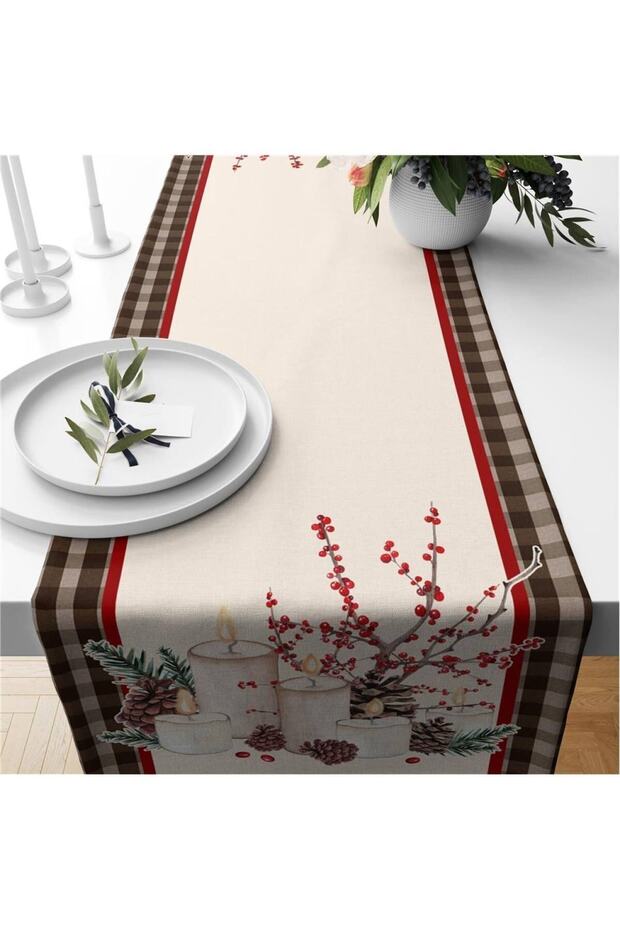 Yılbaşı Temalı Kadife Runner - 1