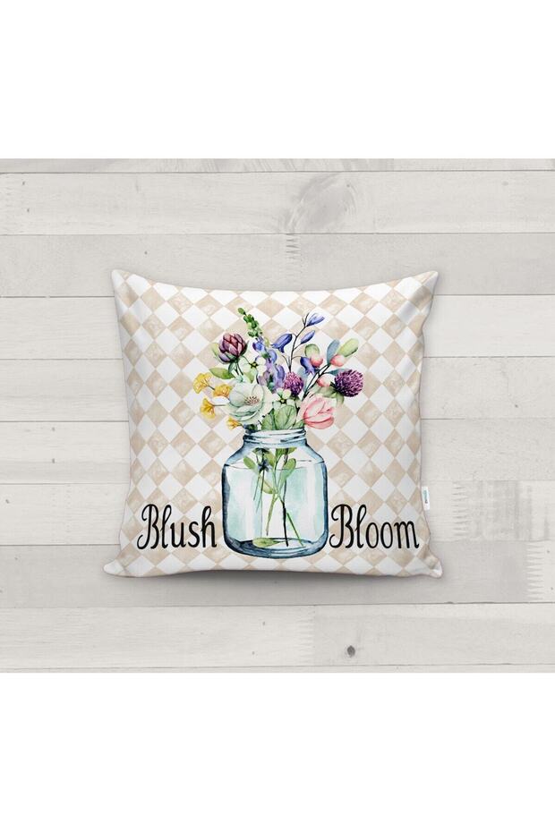 Floral Patterned Throw Pillow Case - 1