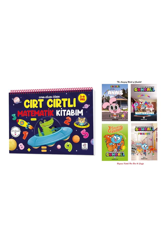 My Velcro Math Book 3-6 Years Old and the Amazing World of Gumball-Cartoonnetwork Coloring 16 Pages