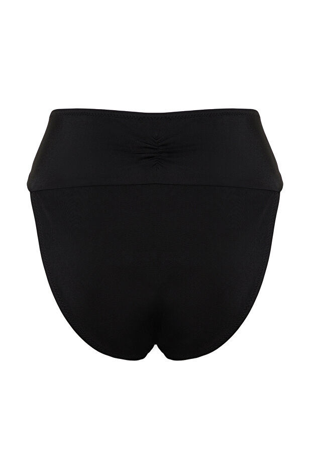 Siyah Aksesuarlı Regular Yüksek Bel Bikini Altı TBESS22BA00001 - 7
