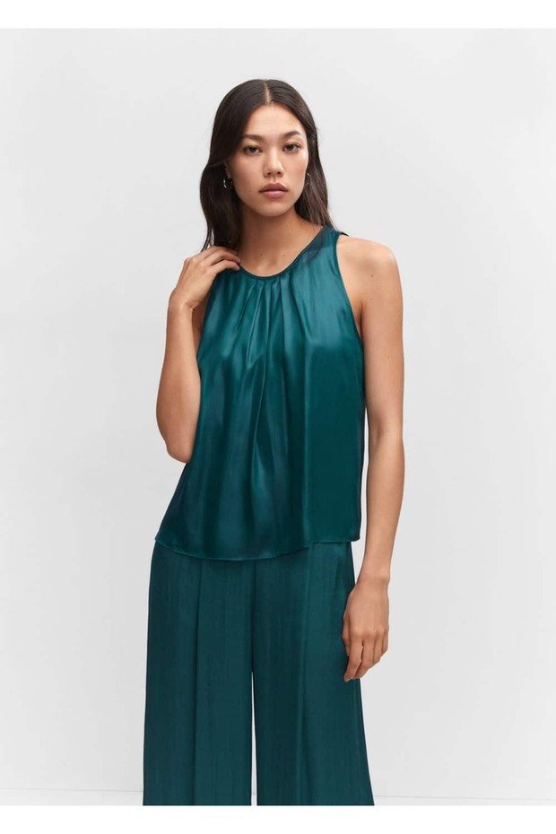 Satinbluse mit Schnallendetail - 1