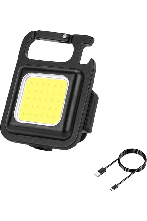 Şarj Edilebilir Mini Led Anahtarlık El Feneri, Multi-Fonksiyonel Küçük Çalışma Lambası, Mıknatıslı - 1